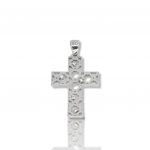 White gold cross k14 with zircon (code GP1870)