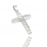 White gold cross k14 with zircon (code Η1683)