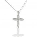 White gold cross (with chain) k14 with diamond (code P2281) 
