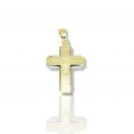 White gold & gold cross k14 double sided (code H1652)
