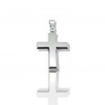 Croce in oro Bianco k14 opaco (code H1808)