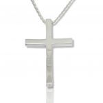 White gold cross k14 (with chain) (code H2189)