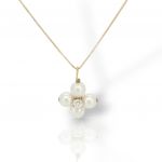 Croce in oro 14k con perle e zirconi bianchi (code M2926)