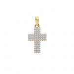 Golden cross k14 with zircon (code S204478)