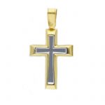 Croce in oro giallo e oro bianco k14 (code S242810)