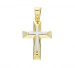 Croce in oro giallo e oro bianco k14 (code S242835)