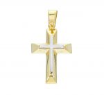 Golden cross k14 with white gold detail (code S242835)