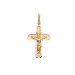 Croce in oro Giallo con Crocifisso in oro bianco k14 (code S244703)