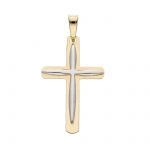 Croce in oro giallo e oro bianco k14 (code S244706)