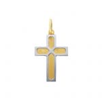 Golden cross k14 with white gold details  k14 (code S244723)