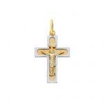 Croce in oro Giallo con Crocifisso in oro bianco k14 (code S244732)
