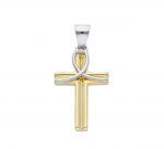 Golden cross 14 with white gold detail k14 (code S246390)