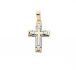 Golden cross k14 with white gold detail k14 (code S258635)