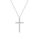 White gold cross k14 with zircon (code S262982)