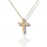 Croce con catena n oro Giallo k14 (code Η2866)