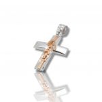 White gold cross k14 and rose gold hearts k14 (code A1650)