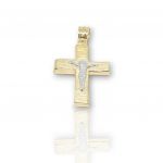 Golden cross k14 with white gold crossed (code. AL1828)