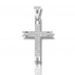 Croce in oro bianco k18 con diamanti (code H1715)