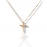 Croce con catena in oro rosa k14 (code H1746)
