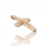 Rose gold cross k14 with zircon (code H1853)