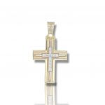 Croce in orogiallo e oro bianco k14 (code H1909)
