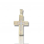 Golden cross k14 with zircon (code H1909)