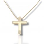 Croce (con catena) in oro giallo k14 (code H2042)