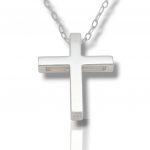 White gold cross k14 (with chain)   (code H2464)