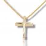 Σταυρός απο χρυσό K14  με αλυσίδα (code H2588)