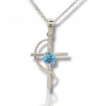 White gold cross k14(code H2833)