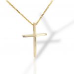 Croce in oro Giallo k14 con catena in oro Giallo k14 (code H2927)