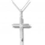 White gold cross k18 with diamond  (code P1665)