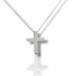 White gold cross k14 (with chain)(code H2301)