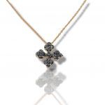 Croce in oro Rosa k18 con zirconi diamanti neri (code P2472) 