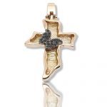 Rose gold cross k14 with butterfly (code H2135)