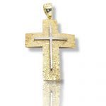 Croce in oro Giallo e oro Bianco k14 (code GP2137)