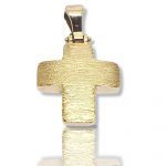 Croce in oro giallo k14 opaco (H2113)