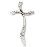 White gold cross k14 with diamonds (code N2110)