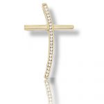 Golden cross k14 with white zircon (code H2107)