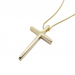 Croce con catena in oro Giallo k14 (code H2255)