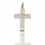 White gold and gold cross k14 (code P2282)