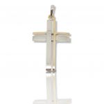 White gold & gold cross k14 (code P1654)