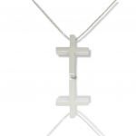White gold cross k14 (with chain)(code H2301)