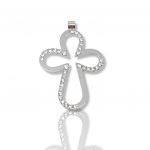 White gold cross with zircon  (code H1680)