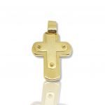 Χρυσός σταυρός κ18 με έξτρα ματ σταυρό και πριτσίνια (code H1664)