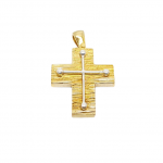 Croce in oro giallo e oro bianco k14 (code GP1903)