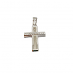 Croce in oro bianco con k14 con zirconi cubici (code H1686)