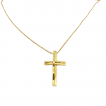 Croce (con catena) in oro Giallo k14 (code H1740)