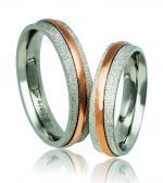 Fedi Nuziali in oro Bianco e oro Rosa 5.0mm  