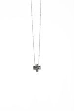 Σταυρός PRECEM PATER (με αλυσιδα) απο επιπλατινωμένο ασήμι 925° (AGI 111_C-A)